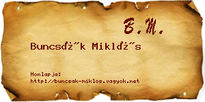 Buncsák Miklós névjegykártya