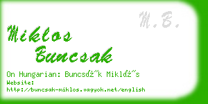 miklos buncsak business card